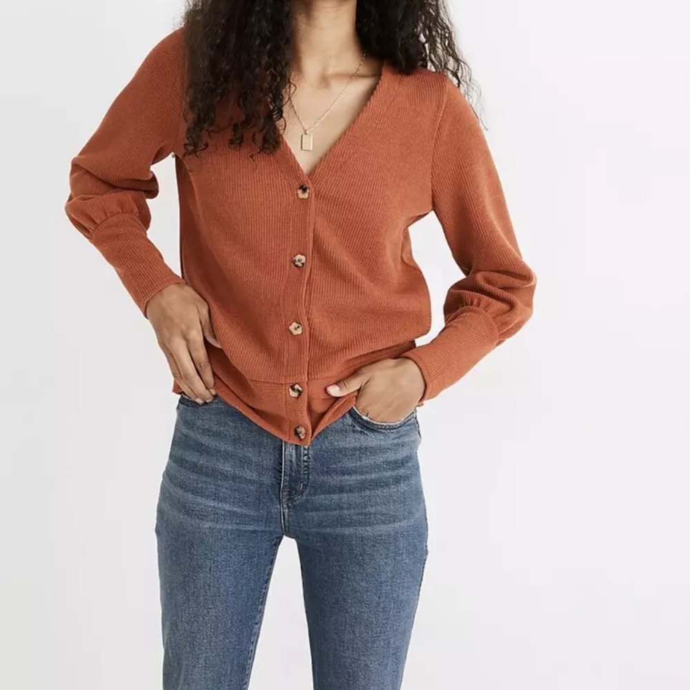 Madewell Cardigan with Flower Buttons, Size Small